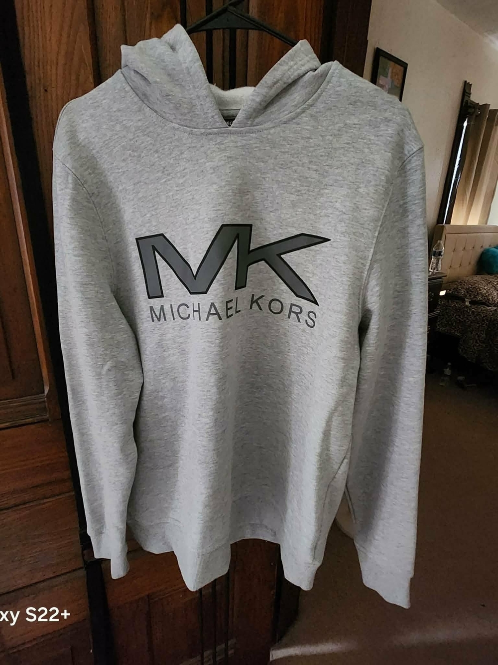 Michael Kors Light Gray MK Logo Crewneck Hoodie